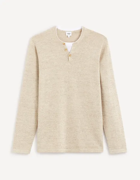 Celio Sweater henley Gelano - Men's