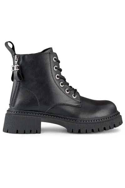 primohurt Čierne klasické kožené robotníčky, dámske čižmy na zips, zateplené čižmy, prírodná koža