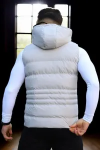 17736 Dewberry Removable Hooded Mens Vest-STONE