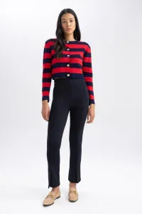 DEFACTO Basic Straight Pants Slim Fit Slim Cut High Waist Short Leg