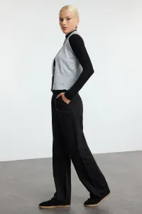 Trendyol Black Pleated Low Waist Wide Leg Trousers