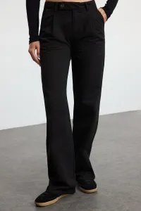 Trendyol Black Pleated Low Waist Wide Leg Trousers