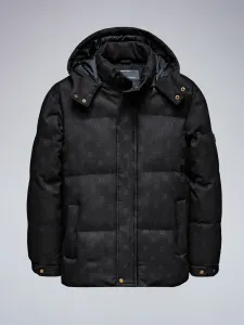 Ombre Men's patterned jacquard puffer jacket - black