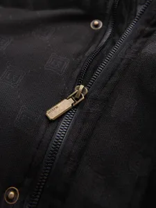 Ombre Men's patterned jacquard puffer jacket - black