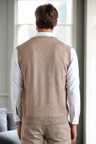 90829 Dewberry V Neck Sleeveless Knit Mens Sweater-VISION