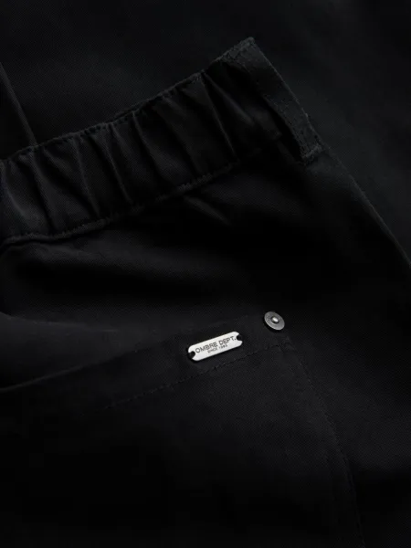 Ombre Men's cargo pants STRAIGHT LEG with stripes on pockets - black