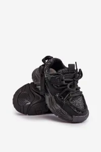 Children's sneakers decorated with sequins black Liatoma