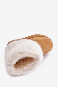 Children's ankle snow boots with Camel Crisie fur