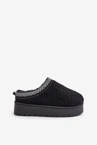 Women's snow boots on platform with embroidery black tirissa