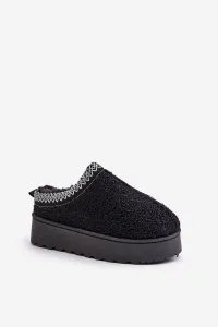 Women's snow boots on platform with embroidery black tirissa