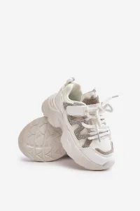 Children's sneakers with crystals white Rianalla
