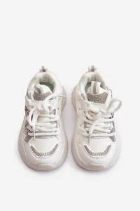 Children's sneakers with crystals white Rianalla