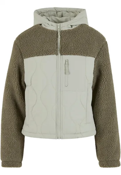 Women's jacket Sherpa Crinkle Nylon Mix light green/stone green