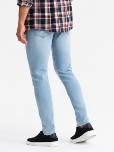 Ombre Men's tailored denim SLIM FIT pants with elastane - blue