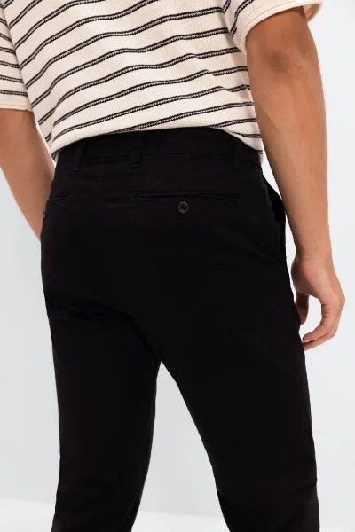 DEFACTO Canvas Chino Pants Standard Fit 4 Pocket Cotton Flexible Straight Leg