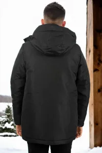 95968 Dewberry Hooded Coat Parka with Fleece Inside-BLACK