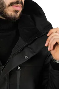 95968 Dewberry Hooded Coat Parka with Fleece Inside-BLACK