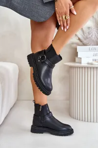 Insulated Ankle Boots With Zip Big Star Black