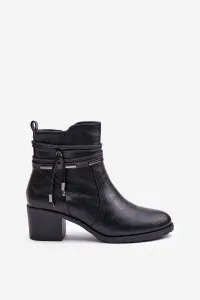 Women's ankle boots with heel insulated black Lobina