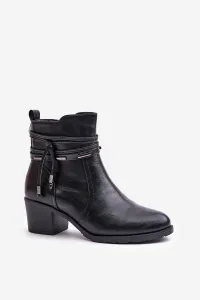 Women's ankle boots with heel insulated black Lobina