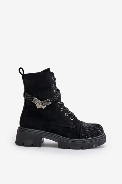 Insulated Ankle Boots Workery with S.Barski Decoration Black
