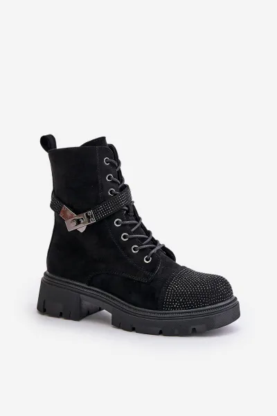 Insulated Ankle Boots Workery with S.Barski Decoration Black