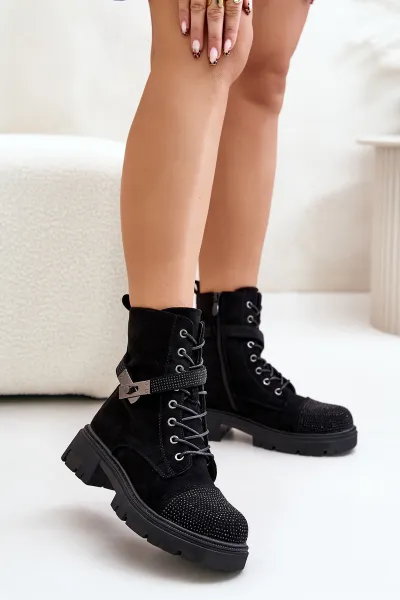 Insulated Ankle Boots Workery with S.Barski Decoration Black
