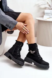 Insulated Ankle Boots Workery with S.Barski Decoration Black