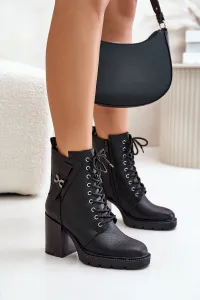 Insulated ankle boots with heels with gold details black Ivarisse