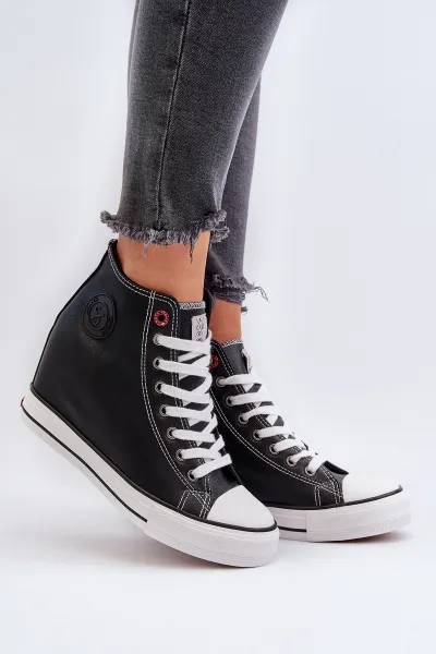 Women's Wedge Sneakers Cross Jeans Black