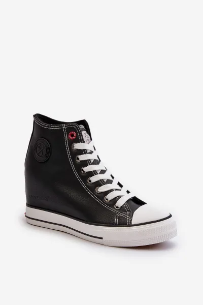 Women's Wedge Sneakers Cross Jeans Black