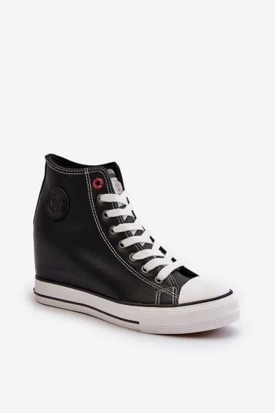 Women's Wedge Sneakers Cross Jeans Black