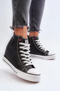 Women's Wedge Sneakers Cross Jeans Black