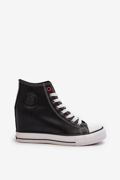 Women's Wedge Sneakers Cross Jeans Black