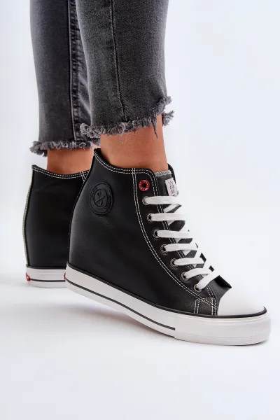 Women's Wedge Sneakers Cross Jeans Black