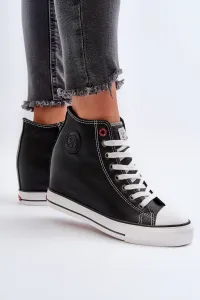 Women's Wedge Sneakers Cross Jeans Black