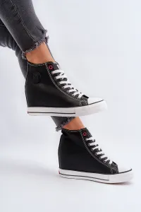 Women's Wedge Sneakers Cross Jeans Black