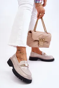 Patent leather platform loafers Light grey Ronin