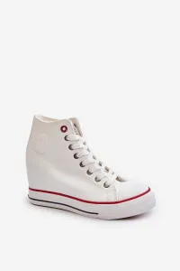 Women's Wedge Sneakers Cross Jeans White