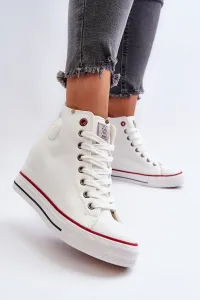 Women's Wedge Sneakers Cross Jeans White