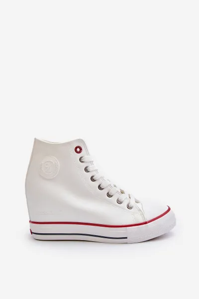 Women's Wedge Sneakers Cross Jeans White