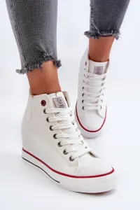 Women's Wedge Sneakers Cross Jeans White
