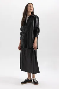 DEFACTO A-Line Faux Leather Maxi Skirt