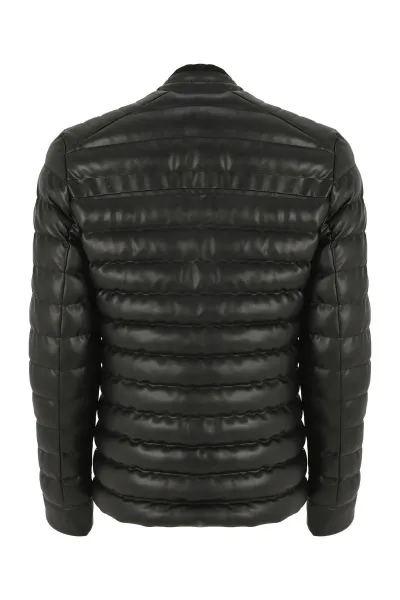 74456 Dewberry Slim Fit Puffer Mens PU Jacket-BLACK