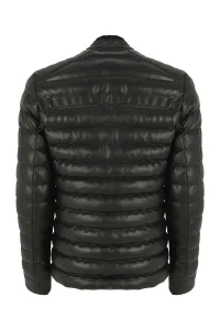 74456 Dewberry Slim Fit Puffer Mens PU Jacket-BLACK