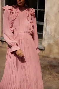 Trendyol X AI Dusty Rose Pleated Dress
