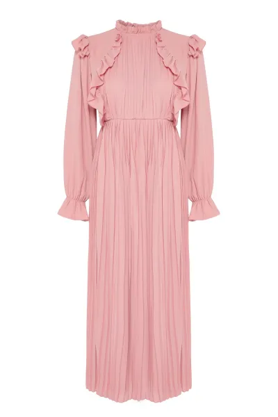 Trendyol X AI Dusty Rose Pleated Dress