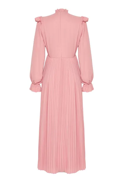 Trendyol X AI Dusty Rose Pleated Dress