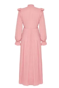 Trendyol X AI Dusty Rose Pleated Dress