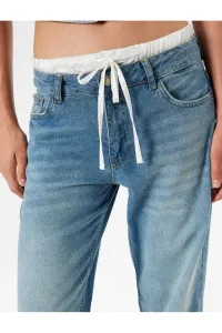 Koton Wide Leg Jeans Double Waist Detail Cotton - Straight Fit Jeans